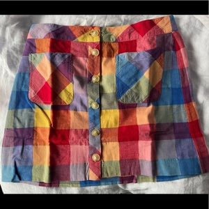 Madewell patch pocket mini skirt in rainbow checks